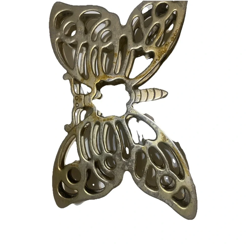 Leonard Silverplate Butterfly Trivet Italy Vintage Mid Century MCM (2/1 pair)